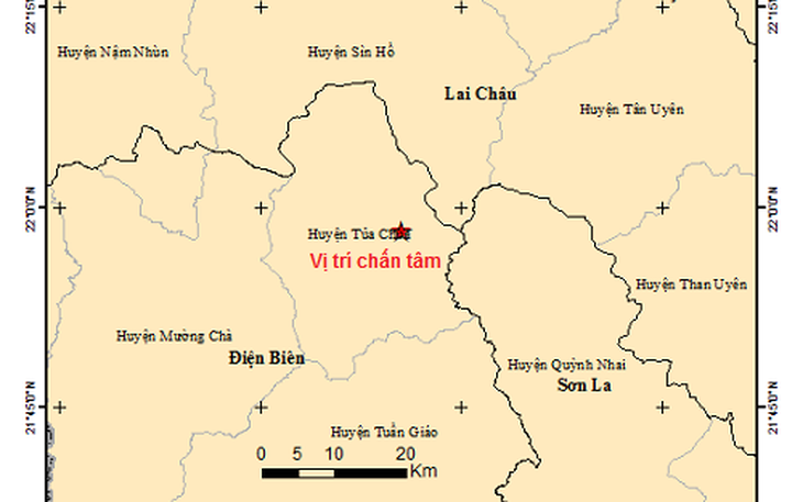 Động đất gây rung lắc ở Điện Biên