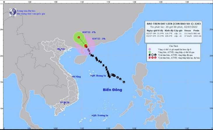 Bão số 1 suy yếu dần thành áp thấp nhiệt đới | Môi trường | Vietnam+  - Ảnh 1.