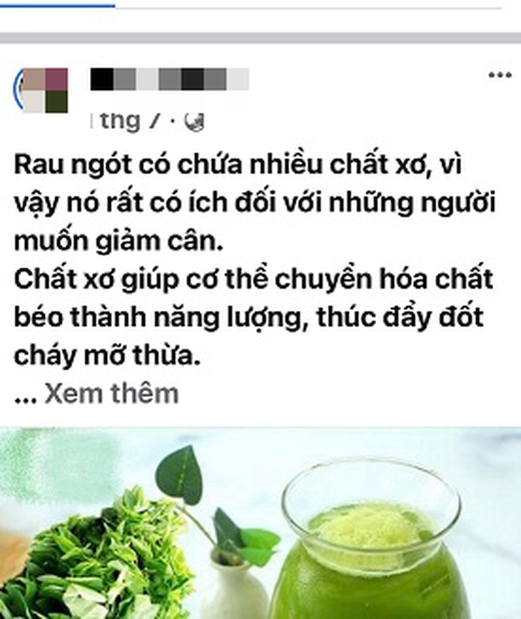Uống nước ép rau ngót giảm cân sai cách gây ngộ độc - Ảnh 1.