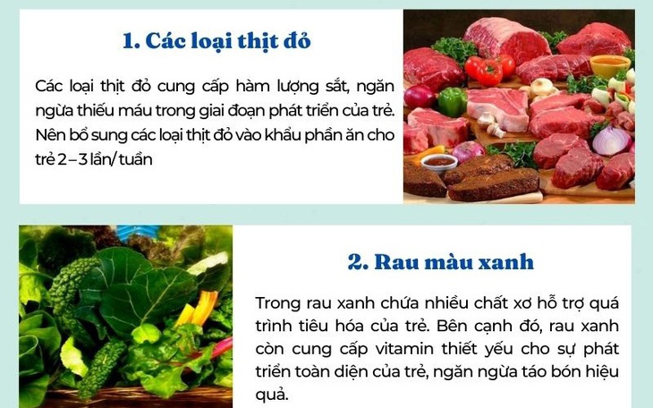 [Infographic] Thực đơn dinh dưỡng cho trẻ từ 1 – 2 tuổi