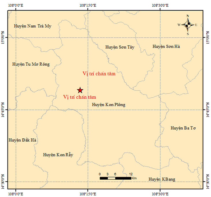 Lại động đất 3.3 độ ở Kon Tum - Ảnh 2.