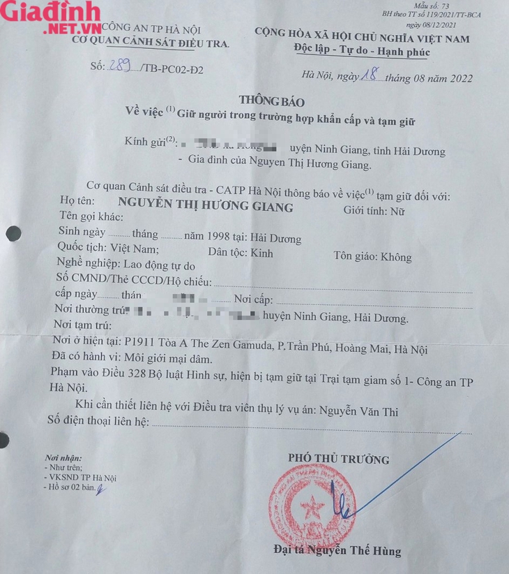Thông tin về nhân thân vụ cô gái quê Hải Dương cầm đầu đường dây mại dâm qua mạng xã hội - Ảnh 3.