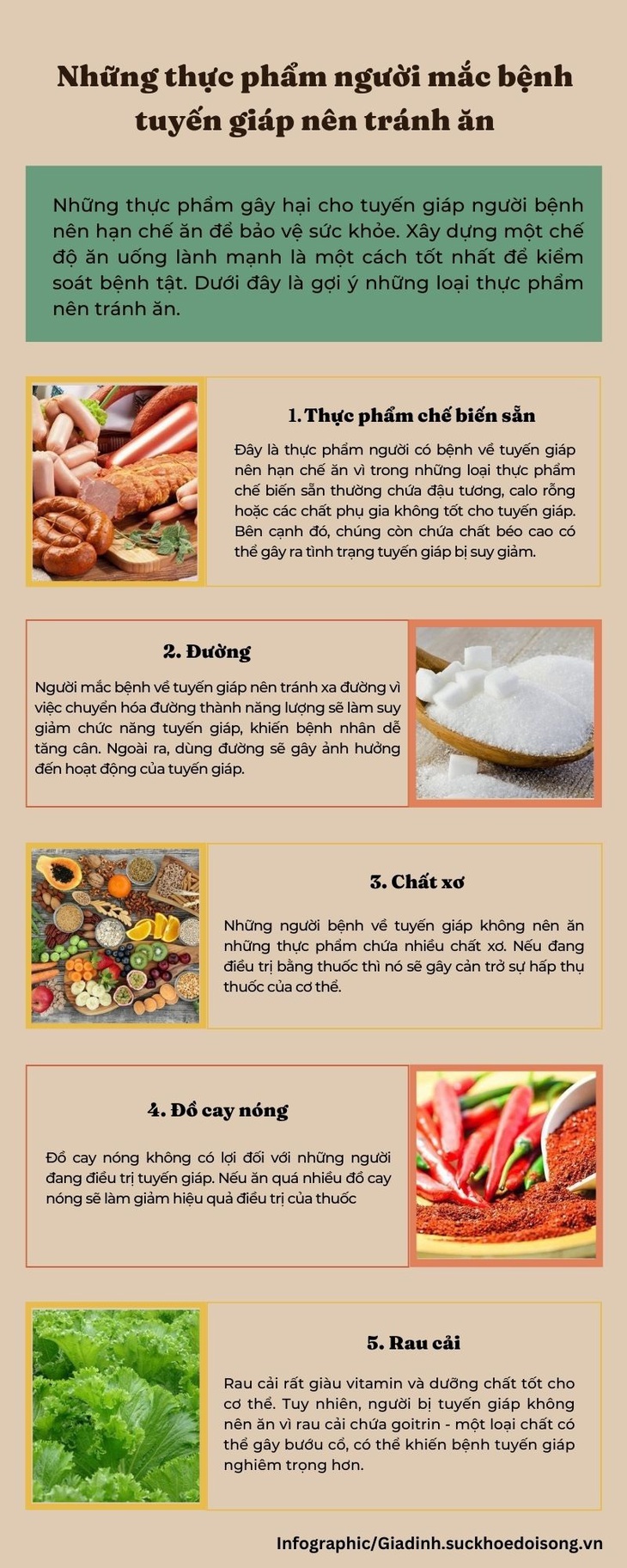 [Infographic] - Những thực phẩm người mắc bệnh tuyến giáp nên tránh ăn - Ảnh 1.