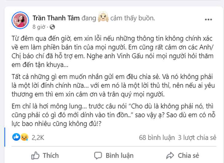  “Hot girl trừng rán” Trần Thanh Tâm: Mọi người đừng hạ thấp nhân cách tôi - Ảnh 3.