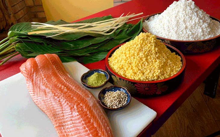 Bánh chưng nhân cá hồi, bào ngư có ngon không?