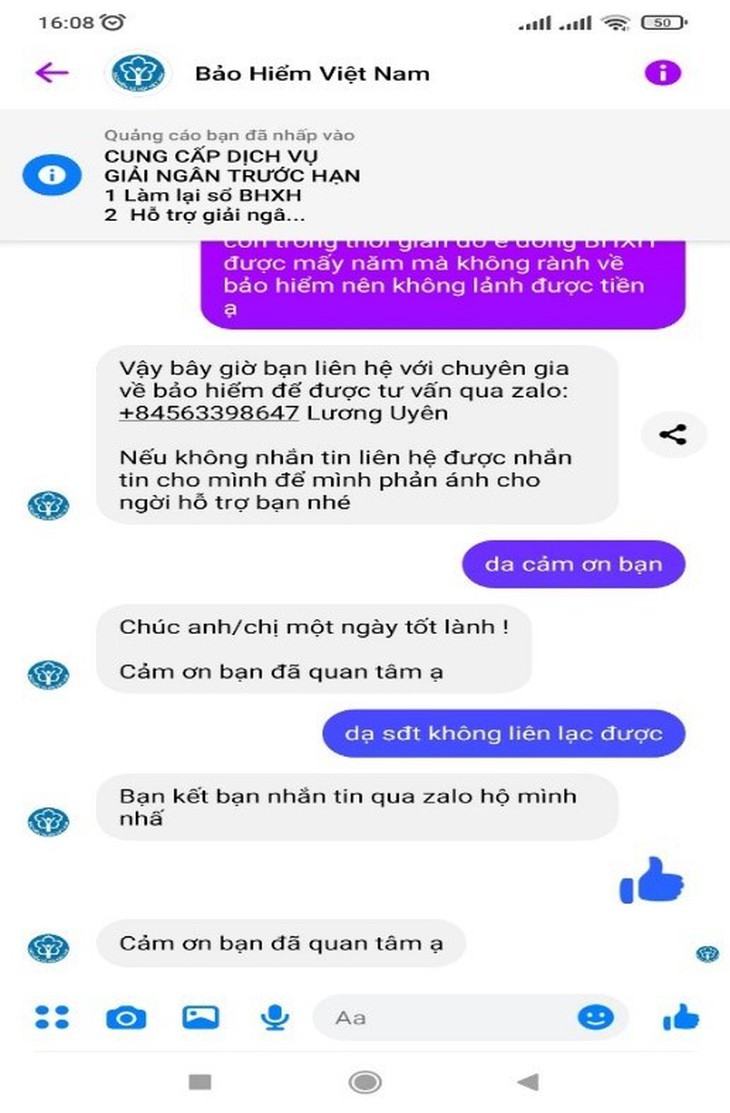 Cảnh báo tình trạng mạo danh nhân viên BHXH nhận làm hồ sơ quá hạn để lừa đảo
- Ảnh 1.