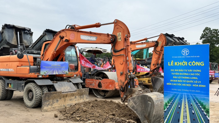 Khởi công tuyến đường nối cao tốc Đại lộ Thăng Long đến cao tốc Hòa Lạc - Hòa Bình - Ảnh 2. Khởi công tuyến đường nối cao tốc Đại lộ Thăng Long đến cao tốc Hòa Lạc - Hòa Bình - Ảnh 2.