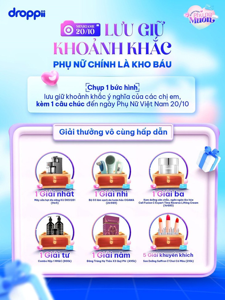Cùng Droppii đi tìm kho báu tháng 10 – Đặc quyền dành riêng cho phái đẹp - Ảnh 4. Cùng Droppii đi tìm kho báu tháng 10 – Đặc quyền dành riêng cho phái đẹp - Ảnh 4.