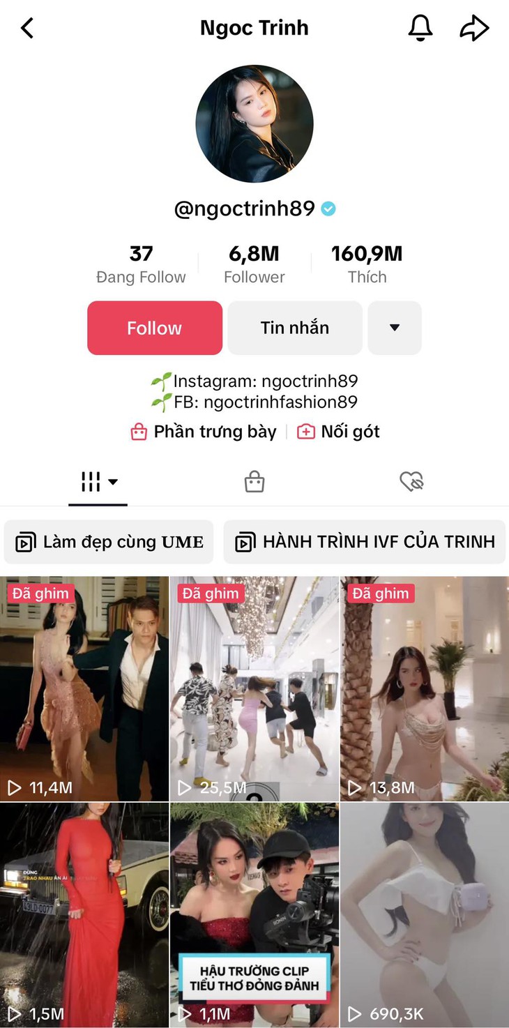 Loạt trang cá nhân triệu lượt theo dõi của Ngọc Trinh bị khoá, duy nhất còn một nền tảng MXH hoạt động - Ảnh 2. Loạt trang cá nhân triệu lượt theo dõi của Ngọc Trinh bị khoá, duy nhất còn một nền tảng MXH hoạt động - Ảnh 2.