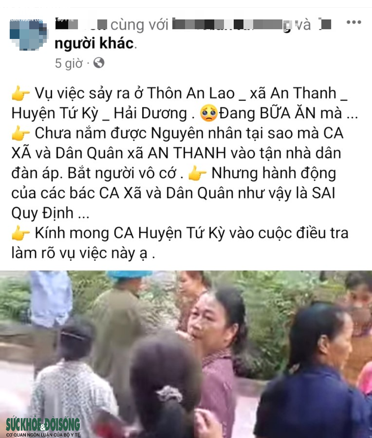 Hải Dương: Huyện Tứ Kỳ phản bác thông tin công an và dân quân xã vào nhà dân bắt bớ, đàn áp - Ảnh 1.