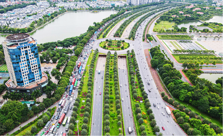 Người dân đi lại như thế nào khi Đại lộ Thăng Long tổ chức lại giao thông? - Ảnh 2.