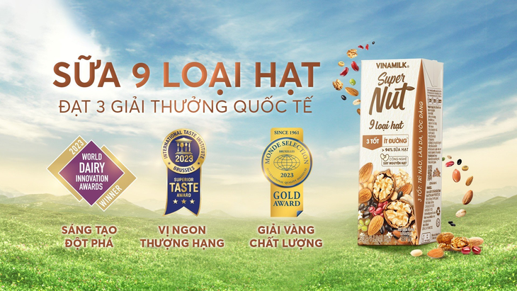 3 giải thưởng quốc tế - sữa 9 loại hạt Vinamilk Super Nut - Ảnh 1. 3 giải thưởng quốc tế - sữa 9 loại hạt Vinamilk Super Nut - Ảnh 1.