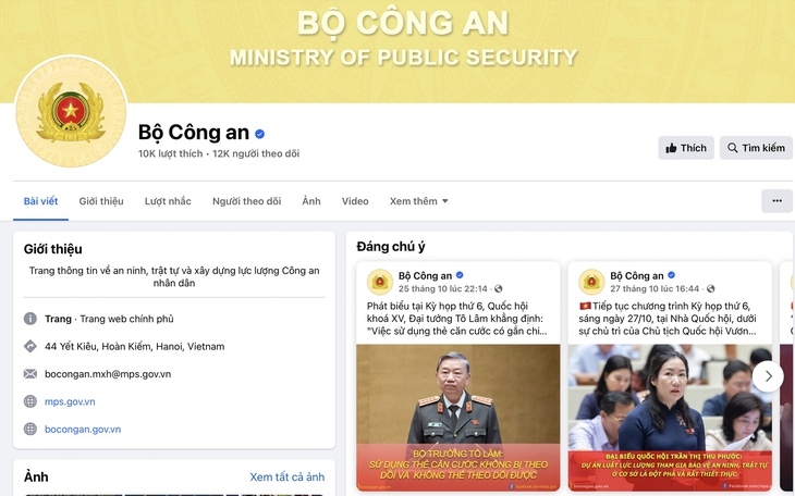 Bộ Công an ra mắt trang thông tin trên nền tảng Facebook - Ảnh 1.
