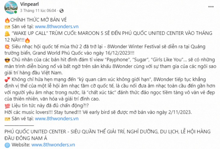 Công an Hà Nội cảnh báo web, fanpage mạo danh bán vé Siêu nhạc hội quốc tế - Ảnh 2.