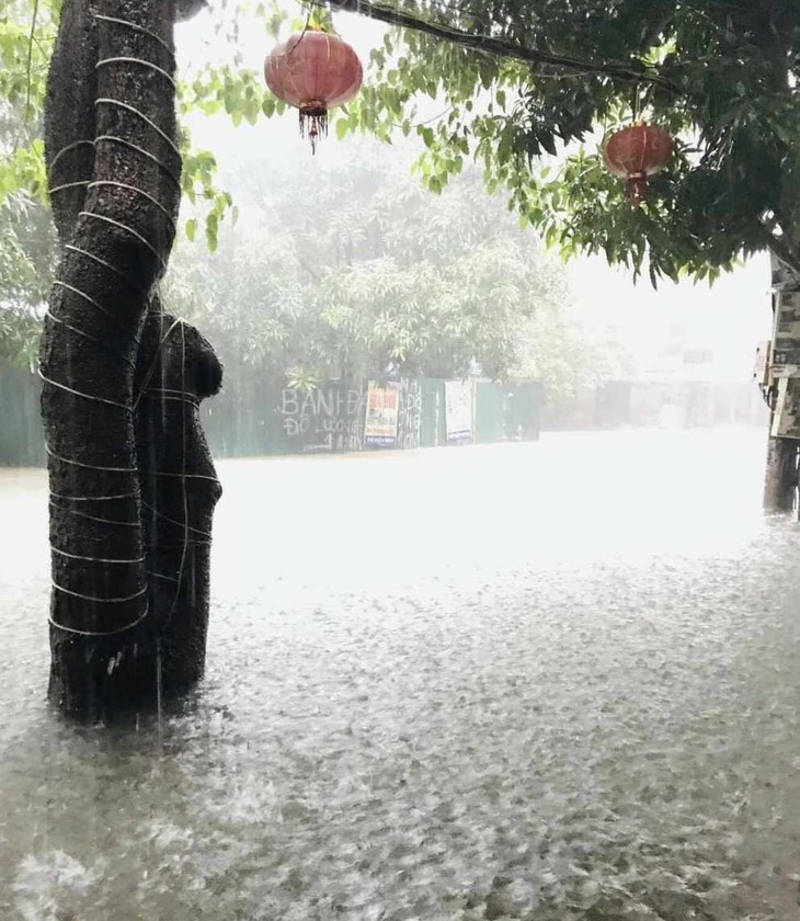 Mưa lớn, nhiều tuyến đường TP Vinh chìm trong 'biển nước'- Ảnh 5. Mưa lớn, nhiều tuyến đường TP Vinh chìm trong 'biển nước'- Ảnh 5.