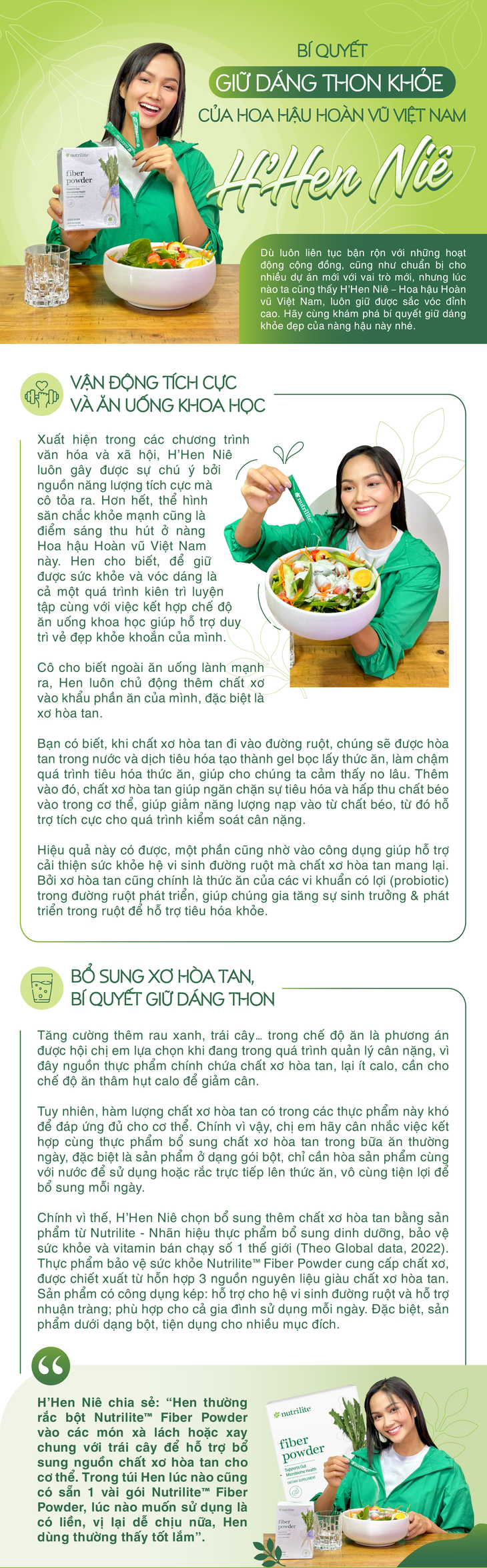Bí quyết giữ dáng thon khỏe của Hoa hậu Hoàn vũ Việt Nam H'Hen Niê - Ảnh 1.