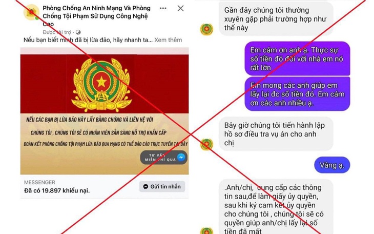 Giả mạo Phòng An ninh mạng và phòng, chống tội phạm sử dụng công nghệ cao để lừa đảo