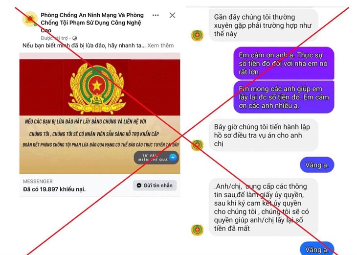 Giả mạo Phòng An ninh mạng và phòng, chống tội phạm sử dụng công nghệ cao để lừa đảo- Ảnh 2.