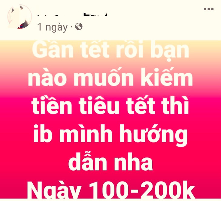 Kiếm tiền tiêu Tết, sinh viên tránh "sập bẫy" làm thêm thời vụ- Ảnh 1.