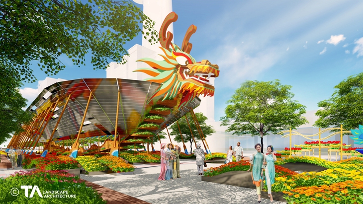 Đường hoa Nguyễn Huệ được trang trí linh vật rồng dài hơn 100 mét dịp Tết- Ảnh 3. Đường hoa Nguyễn Huệ được trang trí linh vật rồng dài hơn 100 mét dịp Tết- Ảnh 3.