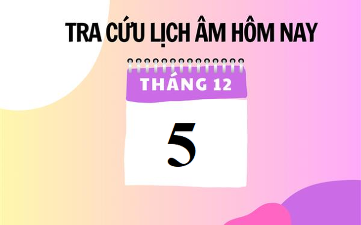 Lịch âm 5/12 - Âm lịch hôm nay 5/12 - Lịch vạn niên ngày 5/12/2023