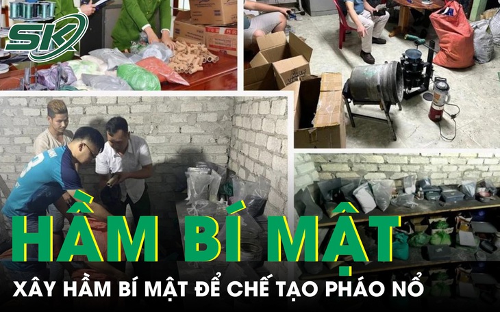 Xây hầm bí mật có khóa điện tử để sản xuất pháo trái phép