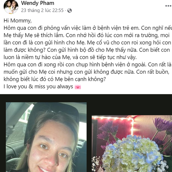 Rơi nước mắt bức thư gửi mẹ khi đi xin việc của con gái Phi Nhung: Muốn mẹ nhìn thấy mà không được nữa... - Ảnh 2.
