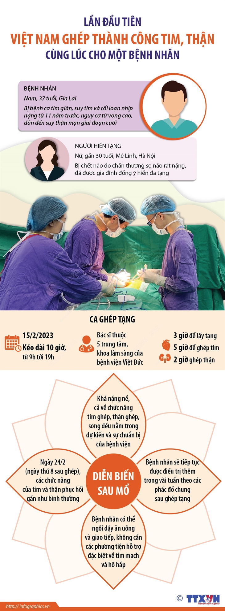 Lần đầu tiên Việt Nam ghép thành công tim, thận cùng lúc cho một bệnh nhân - Ảnh 1.