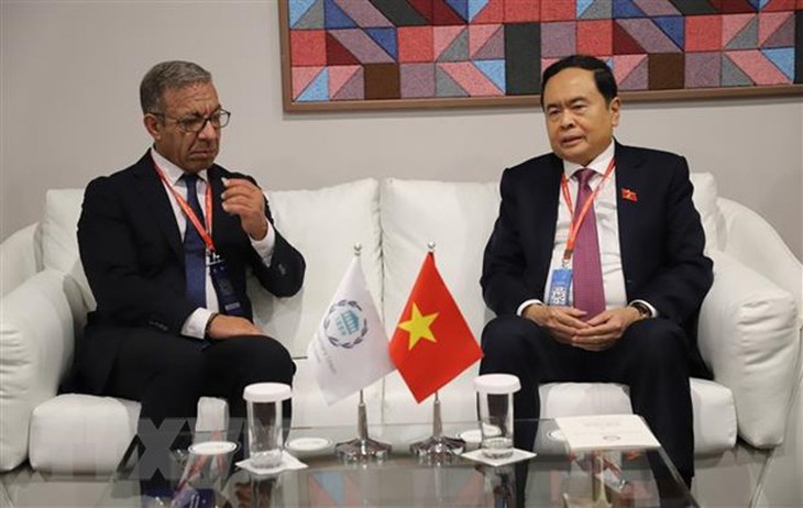 Phó Chủ tịch Quốc hội Trần Thanh Mẫn gặp lãnh đạo IPU và Quốc hội Lào - Ảnh 1. Phó Chủ tịch Quốc hội Trần Thanh Mẫn gặp lãnh đạo IPU và Quốc hội Lào - Ảnh 1.