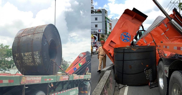 Bộ GTVT chỉ đạo khẩn sau vụ xe container chở thép cuộn rơi xuống đường gây tai nạn - Ảnh 2. Bộ GTVT chỉ đạo khẩn sau vụ xe container chở thép cuộn rơi xuống đường gây tai nạn - Ảnh 2.