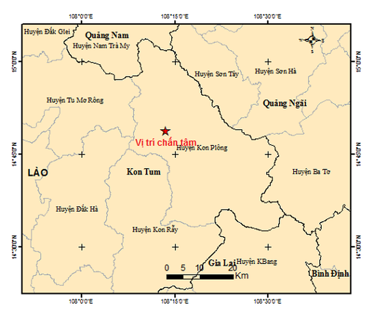 Kon Tum tiếp tục hứng 2 trận động đất gây rung lắc - Ảnh 2.