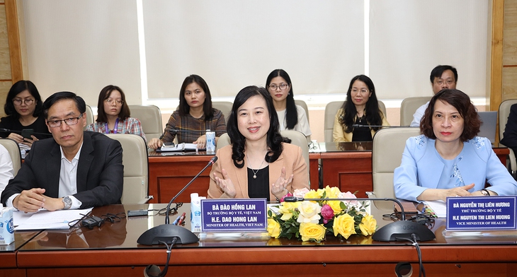 Bộ trưởng Bộ Y tế Đào Hồng Lan tiếp đoàn doanh nghiệp của Hội đồng Kinh doanh Hoa Kỳ - ASEAN - Ảnh 1. Bộ trưởng Bộ Y tế Đào Hồng Lan tiếp đoàn doanh nghiệp của Hội đồng Kinh doanh Hoa Kỳ - ASEAN - Ảnh 1.