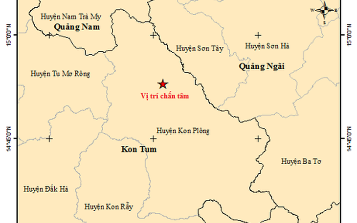 Kon Tum lại động đất 3.2 độ, người dân cảm nhận rõ rung lắc