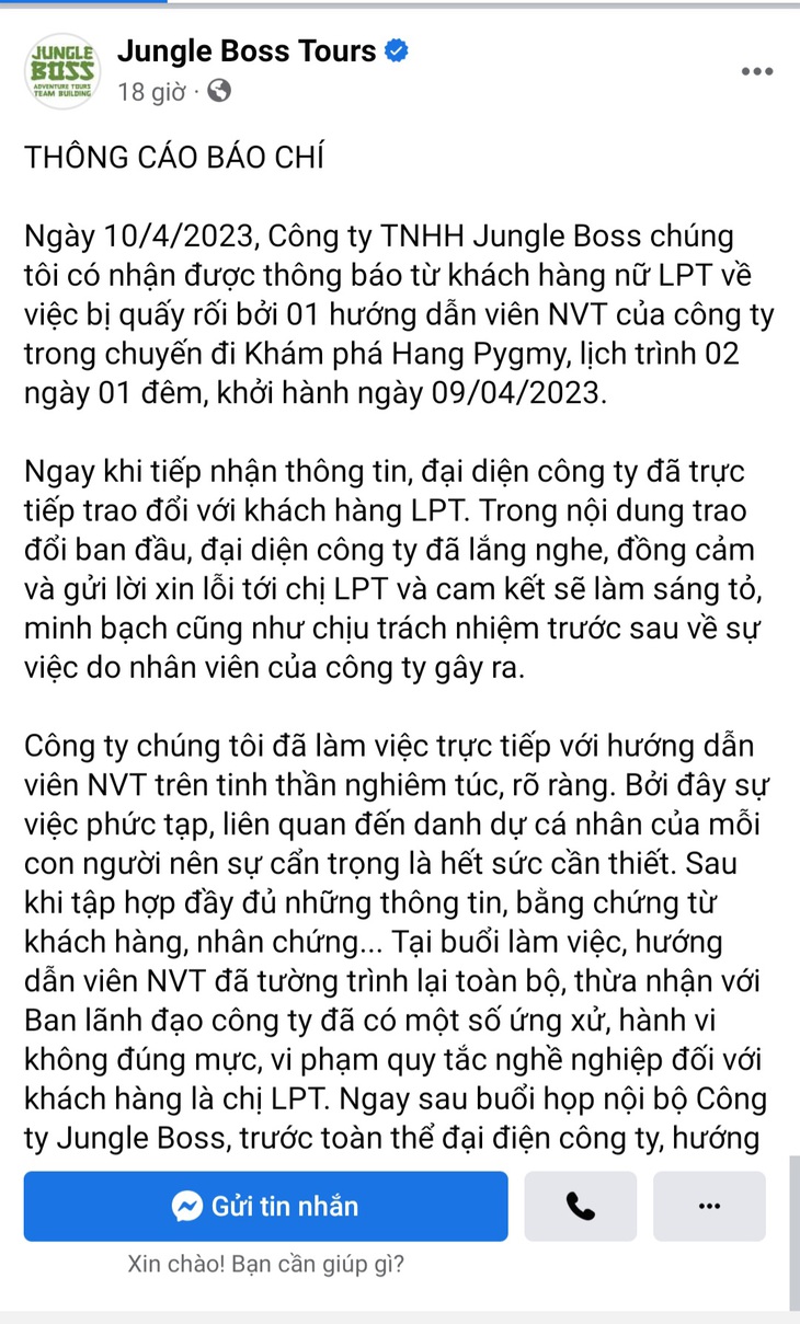 Thực hư việc nữ du khách khám phá hang động bị hướng dẫn viên quấy rối - Ảnh 2. Thực hư việc nữ du khách khám phá hang động bị hướng dẫn viên quấy rối - Ảnh 2.