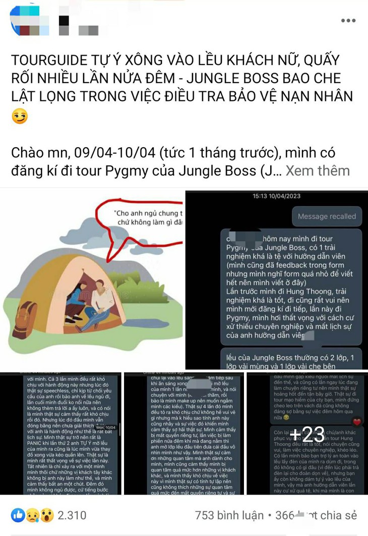 Nữ hành khách tố nam hướng dẫn viên du lịch ở Phong Nha quấy rối trong đêm - Ảnh 1. Nữ hành khách tố nam hướng dẫn viên du lịch ở Phong Nha quấy rối trong đêm - Ảnh 1.