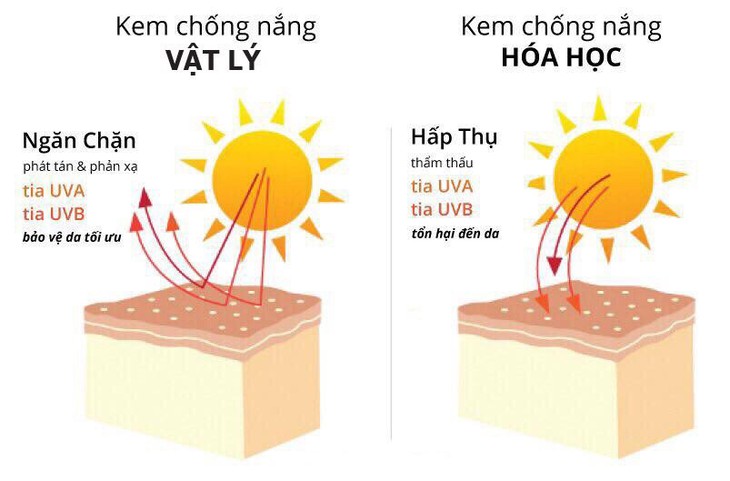 Phân biệt kem chống nắng vật lý và kem chống nắng hóa học - Ảnh 1.