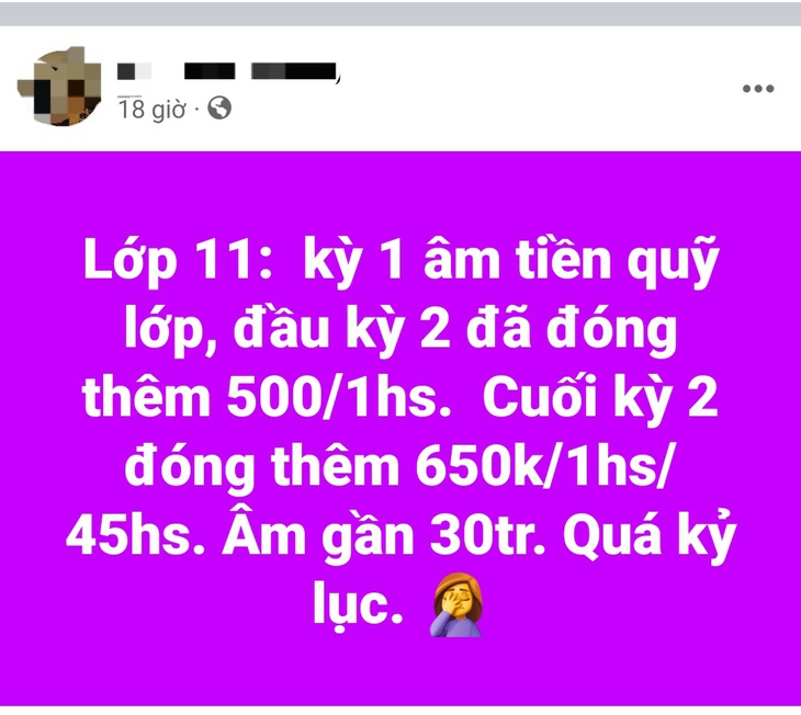 Tại sao phụ huynh trường cấp 3 phải đăng đàn lên mạng xã hội chuyện nộp quỹ lớp cho con ? - Ảnh 1.