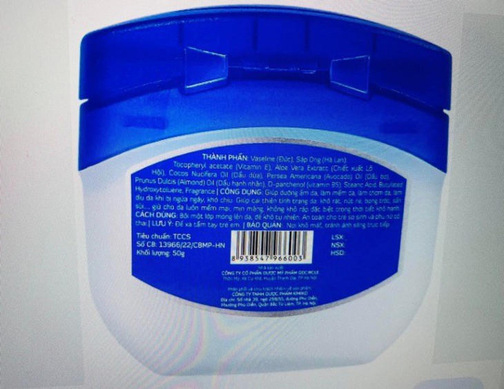 Thu hồi trên toàn quốc lô sản phẩm Vaseline Vitamin E - Lọ 50g do không đạt chất lượng Thu hồi trên toàn quốc lô sản phẩm Vaseline Vitamin E - Lọ 50g do không đạt chất lượng