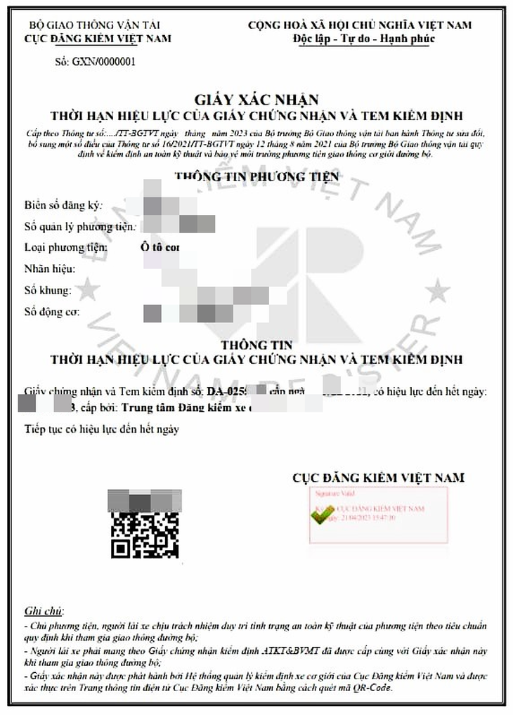 Những điều cần biết về giấy xác nhận kéo dài thời hạn đăng kiểm - Ảnh 3.
