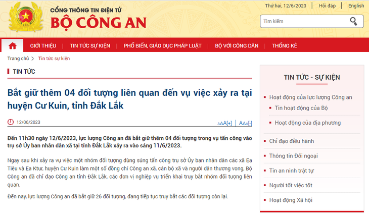 Bắt giữ thêm 04 đối tượng liên quan đến vụ việc xảy ra tại huyện Cư Kuin, tỉnh Đắk Lắk - Ảnh 1. Bắt giữ thêm 04 đối tượng liên quan đến vụ việc xảy ra tại huyện Cư Kuin, tỉnh Đắk Lắk - Ảnh 1.