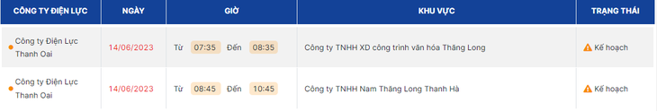 Lịch cắt điện ở Hà Nội hôm nay 14/6: Nhiều nơi mất điện cả ngày - Ảnh 6. Lịch cắt điện ở Hà Nội hôm nay 14/6: Nhiều nơi mất điện cả ngày - Ảnh 6.