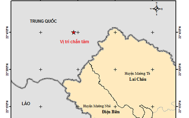 Lai Châu động đất mạnh 3.2 độ khu vực biên giới Trung Quốc
