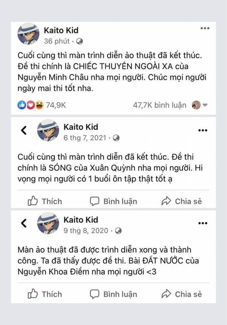 'Kaito Kid' tiếp tục dự đoán đề thi tốt nghiệp THPT, thí sinh cần tỉnh táo - Ảnh 3.