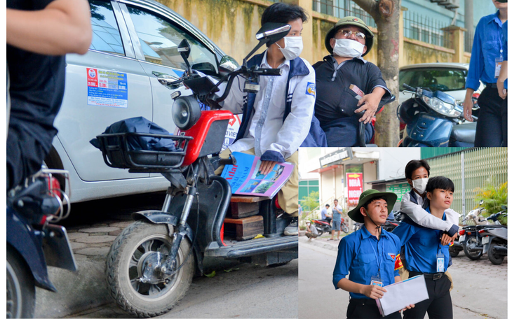 Xúc động hình ảnh thí sinh xương thủy tinh được cha đưa đến điểm thi bằng xe 3 bánh