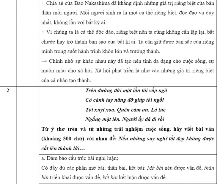 Gợi ý đáp án môn Ngữ văn thi vào lớp 10 tại TP.HCM năm 2023 - Ảnh 3.
