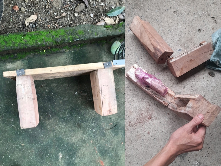 Bắt đối tượng ngụy trang 2 bánh heroin trong chân máy nghiền sắn - Ảnh 2. Bắt đối tượng ngụy trang 2 bánh heroin trong chân máy nghiền sắn - Ảnh 2.