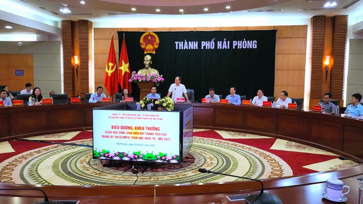 Hải Phòng thưởng lớn cho học sinh, giáo viên đạt giải tại kỳ thi Olympic Toán quốc tế 2023 - Ảnh 1. Hải Phòng thưởng lớn cho học sinh, giáo viên đạt giải tại kỳ thi Olympic Toán quốc tế 2023 - Ảnh 1.