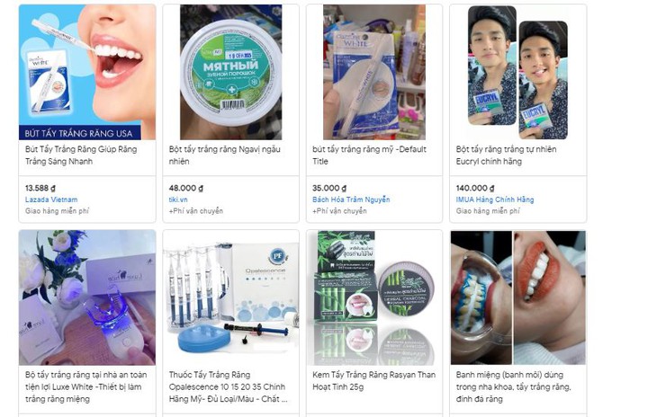 Tự ý tẩy trắng răng bằng sản phẩm mua trên mạng xã hội, lợi bất cập hại - Ảnh 1. Tự ý tẩy trắng răng bằng sản phẩm mua trên mạng xã hội, lợi bất cập hại - Ảnh 1.