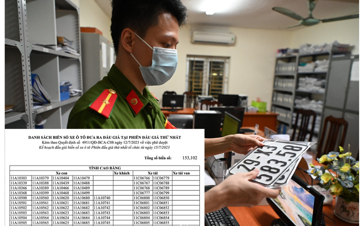 Công bố danh sách hơn 153.000 biển số ô tô trong đợt đấu giá lần 1