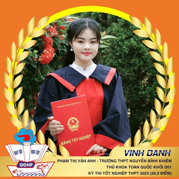 Bật mí về thủ khoa khối D01 toàn quốc 2023 - Ảnh 1.